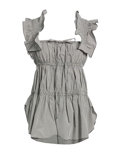 Hache Woman Top Black Size 4 Cotton, Polyamide In Gray