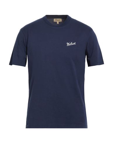 Woolrich Man T-shirt Midnight Blue Size S Cotton