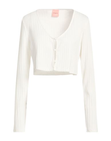 La Semaine Paris Woman Cardigan White Size 10 Viscose, Polyester, Elastane