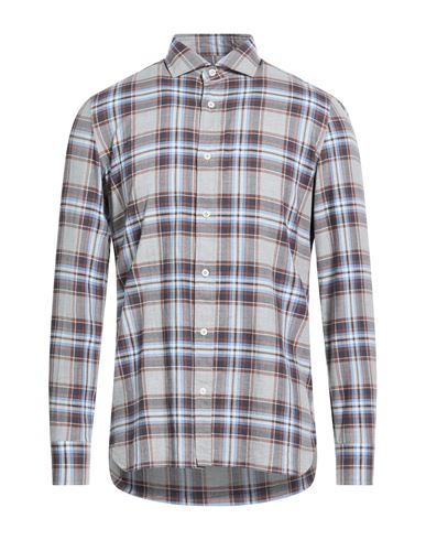 Giampaolo Man Shirt Grey Size 15 ½ Cotton In Multi