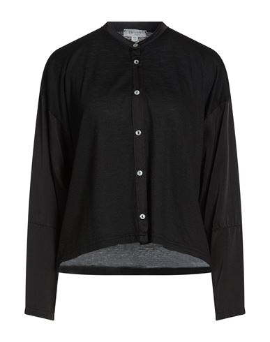 Crossley Woman Shirt Black Size M Virgin Wool, Silk, Elastane