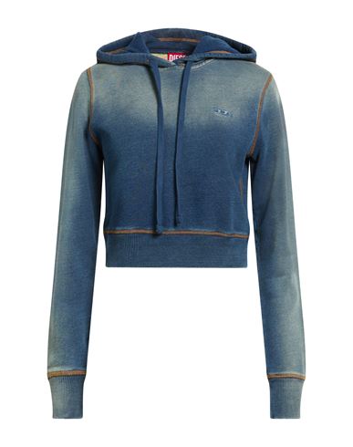 Diesel Woman Sweatshirt Blue Size M Cotton In Blue