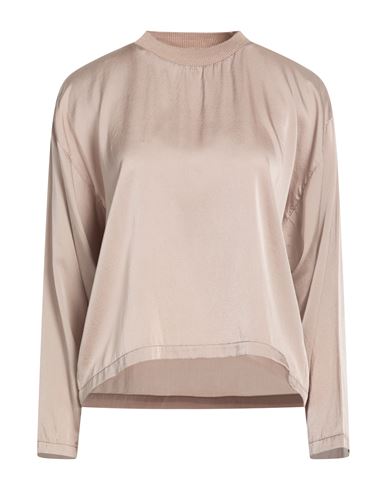Crossley Woman Top Taupe Size M Silk, Elastane In Gray
