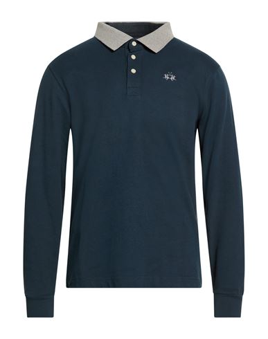 La Martina Man Polo Shirt Navy Size Xxl Cotton In Blue