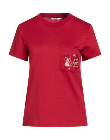 Max Mara Woman T-shirt Brick Size L Cotton In Red