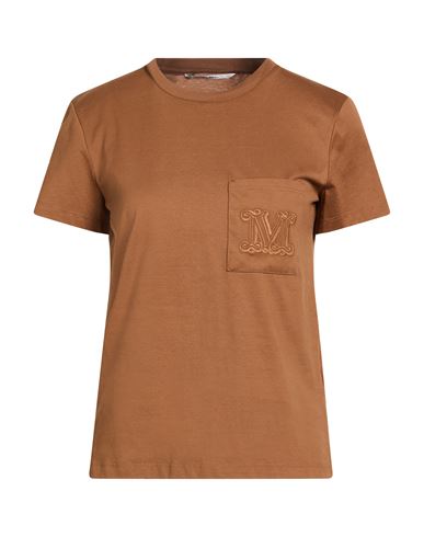 Max Mara Woman T-shirt Brown Size L Cotton