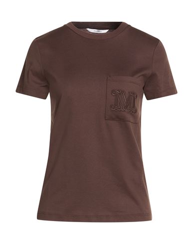 Max Mara Woman T-shirt Dark Brown Size Xs Cotton