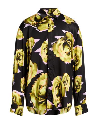 Msgm Man Shirt Black Size 17 ½ Viscose