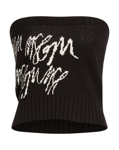 Msgm Woman Top Black Size S Cotton