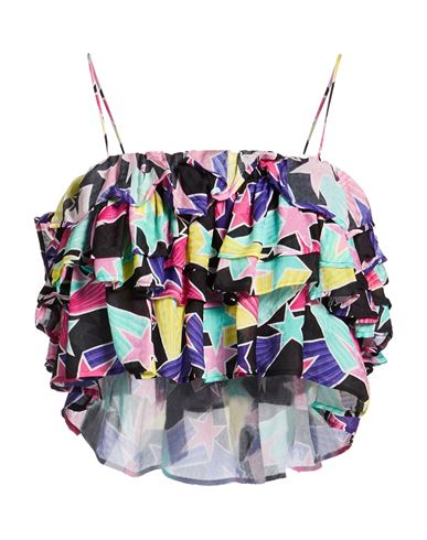 Msgm Woman Top Black Size 4 Viscose