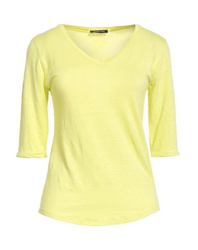 Anneclaire Woman T-shirt Lime Green Size 10 Linen, Elastane