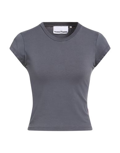 Sea Me Happy Woman T-shirt Grey Size 1 Cotton, Elastane In Gray