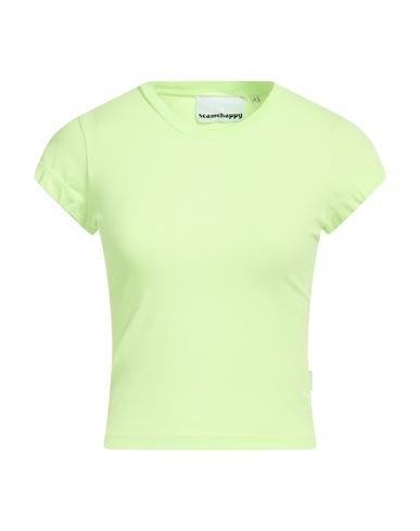 Sea Me Happy Woman T-shirt Lime Green Size 1 Cotton, Elastane