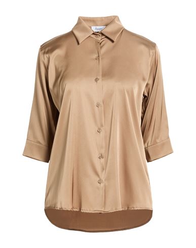 Hopper Woman Shirt Sand Size 8 Polyester, Elastane In Animal Print