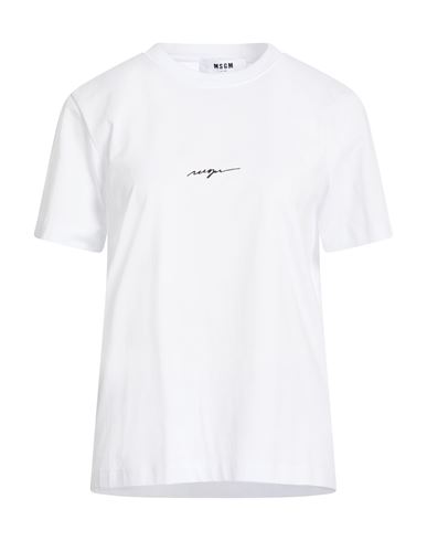 Msgm Woman T-shirt White Size L Cotton