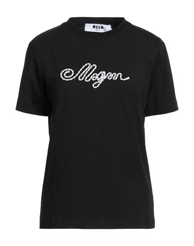 Msgm Woman T-shirt Black Size S Cotton