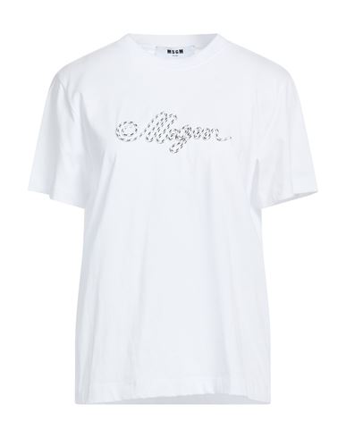 Msgm Woman T-shirt White Size M Cotton