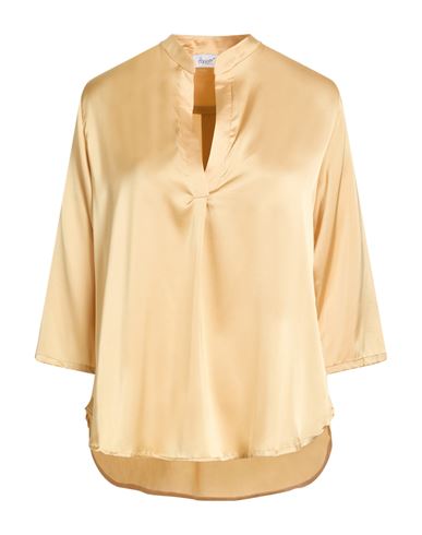 Hopper Woman Top Beige Size 8 Polyester, Elastane In Yellow