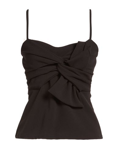 Denny Rose Woman Top Black Size 8 Polyester, Elastane