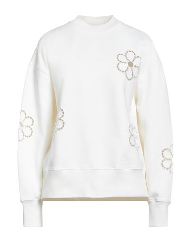 Msgm Woman Sweatshirt White Size L Cotton In White