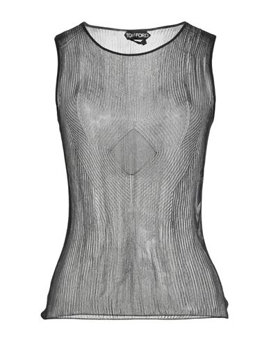 Tom Ford Woman Top Black Size M Silk, Polyamide, Polyurethane