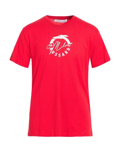 Trussardi Man T-shirt Red Size L Cotton