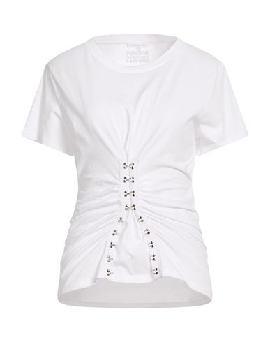 Patrizia Pepe Woman T-shirt White Size 2 Cotton, Metal