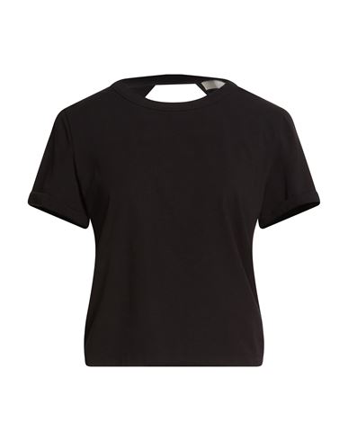 19.70 Nineteen Seventy Woman T-shirt Black Size Xl Cotton, Elastane