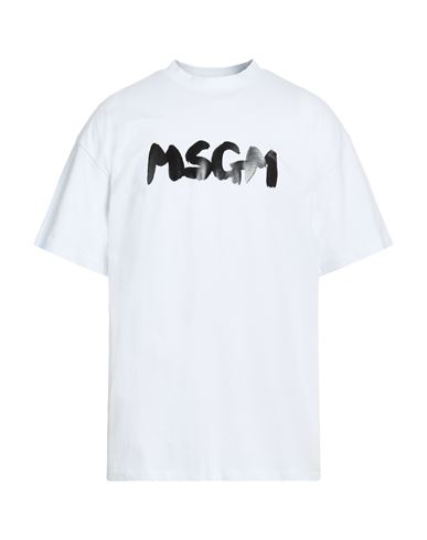 Msgm Man T-shirt White Size L Cotton In White