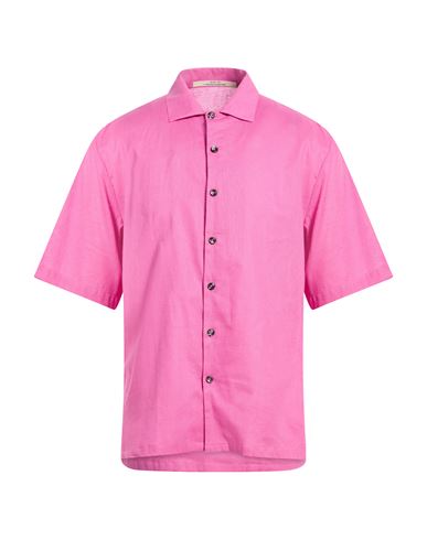 Messagerie Patrizio Piscaglia Man Shirt Fuchsia Size 16 Linen, Viscose In Pink