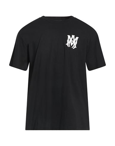 Amiri Black Crewneck T-shirt With Logo Print On The Front And Logo Lettering On The Rear In Cotton Man