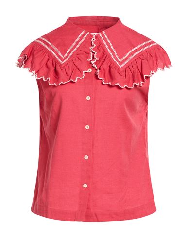 Ymc You Must Create Woman Top Garnet Size L Cotton, Linen In Red