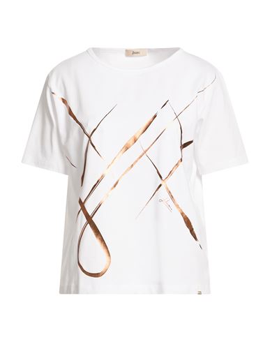 Herno Woman T-shirt White Size 6 Cotton, Elastane