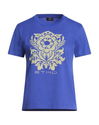 Etro Woman T-shirt Blue Size L Cotton