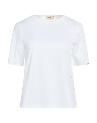 Herno Woman T-shirt White Size 4 Cotton, Polyester, Metallic Fiber