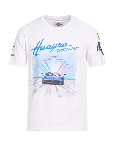 Aeronautica Militare Pagani Huayra Tricolore Man T-shirt White Size Xl Cotton, Elastane