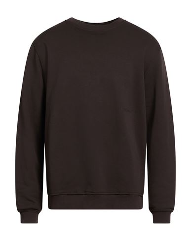 Hinnominate Man Sweatshirt Dark Brown Size L Cotton, Elastane