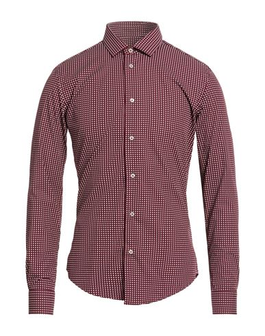 Brian Dales Man Shirt Burgundy Size 17 Cotton In Red