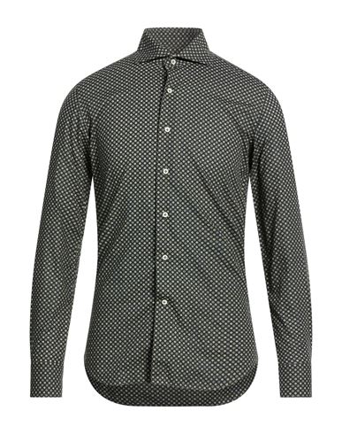 Alessandro Gherardi Man Shirt Dark Green Size 15 ¾ Cotton