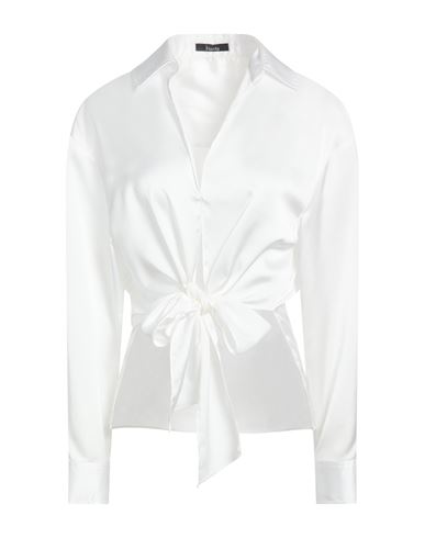 Hanita Woman Shirt White Size M Polyester, Elastane
