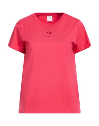 Pinko Denim Woman T-shirt Coral Size L Cotton In Red