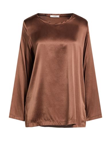 Maliparmi Malìparmi Woman Top Chocolate Brown Size 12 Silk, Elastane