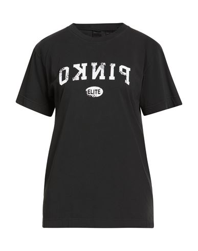 Pinko Woman T-shirt Black Size Xs Cotton