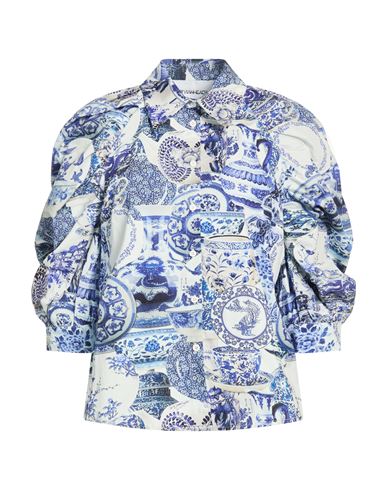 Silvian Heach Woman Shirt Blue Size 10 Cotton In Multi