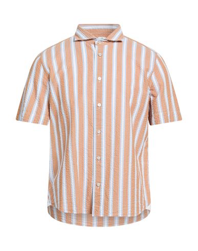 Finamore 1925 Man Shirt Camel Size Xl Cotton In Orange