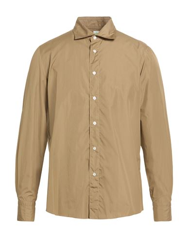 Finamore 1925 Man Shirt Military Green Size Xl Cotton In Brown