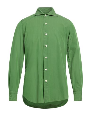 Finamore 1925 Man Shirt Green Size 15 ¾ Cotton