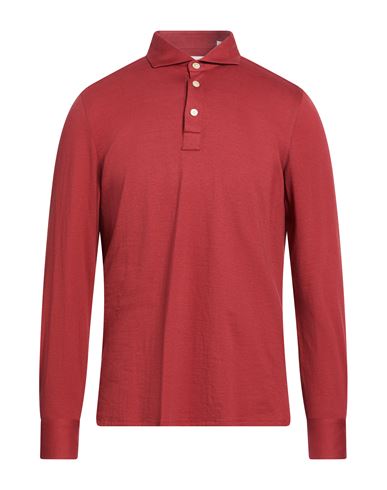 Finamore 1925 Man Polo Shirt Brick Size 16 ½ Cotton, Cashmere In Red