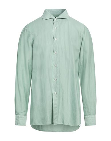 Finamore 1925 Man Shirt Light Green Size 17 ½ Cotton, Lyocell
