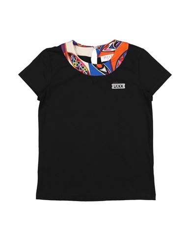 Pucci Toddler Girl T-shirt Black Size 4 Cotton, Viscose, Elastane, Polyester In Black